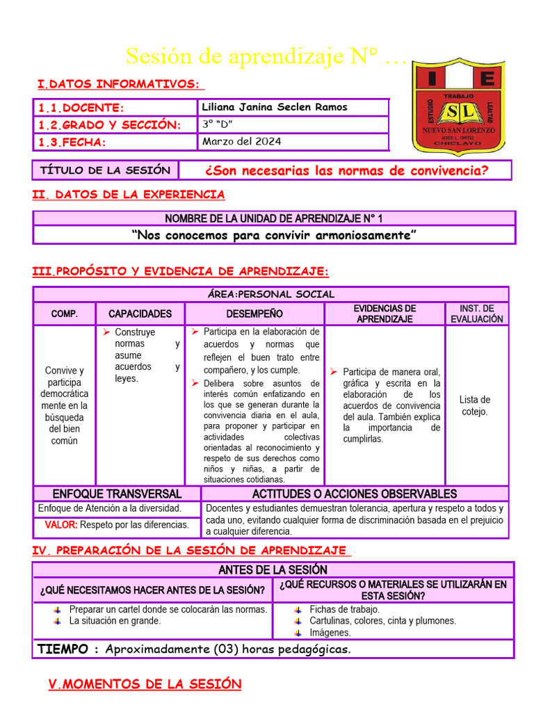 Normas de Convivencia en el Aula | PDF | Aprendizaje | Salón de clases
