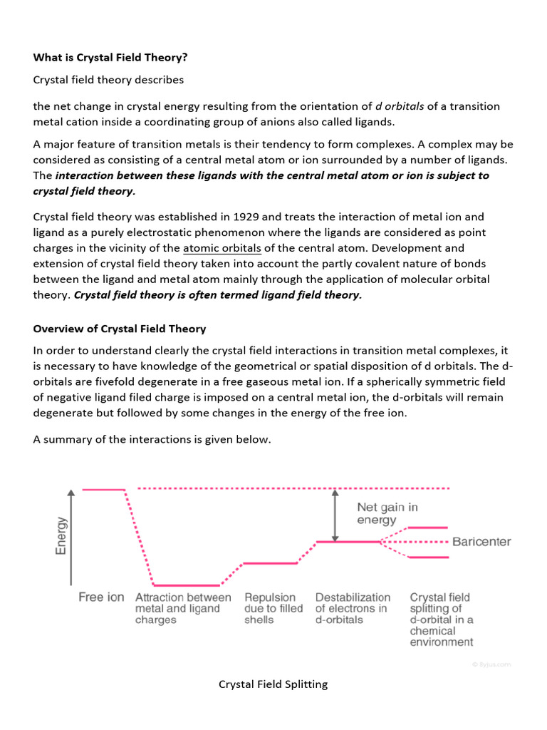 Chem 3rd Year Pdf Coordination Complex Ligand