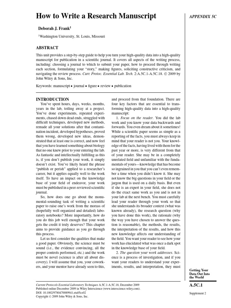 Metodologia, Articulo, How To Write A Research Manuscript. | PDF ...