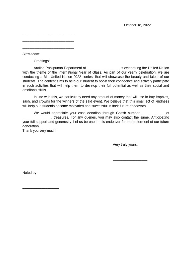 Solicitation Letter | PDF | Career & Growth | Business