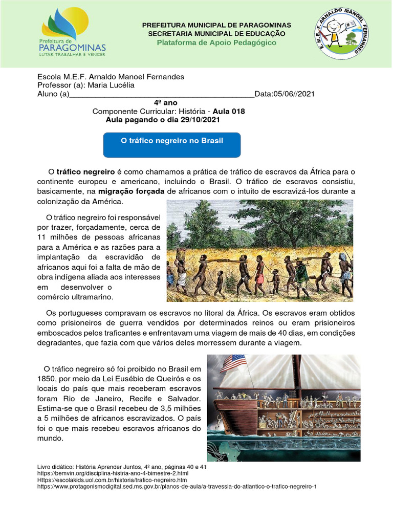 Tráfico Negreiro no Brasil: História e Impactos | PDF | Comércio de ...