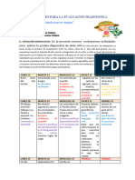 Actividades para La Evaluacion Diagnostica