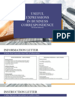 Useful Expressions in Business Correspondence
