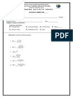 Learning Activity Sheet Template (Quiz) Calculus