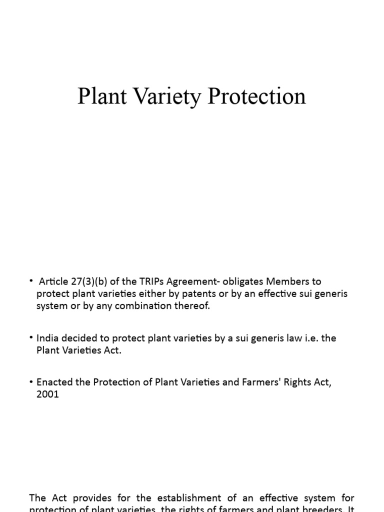 Plant Variety Protection PDF Plant Breeding Intellectual Property