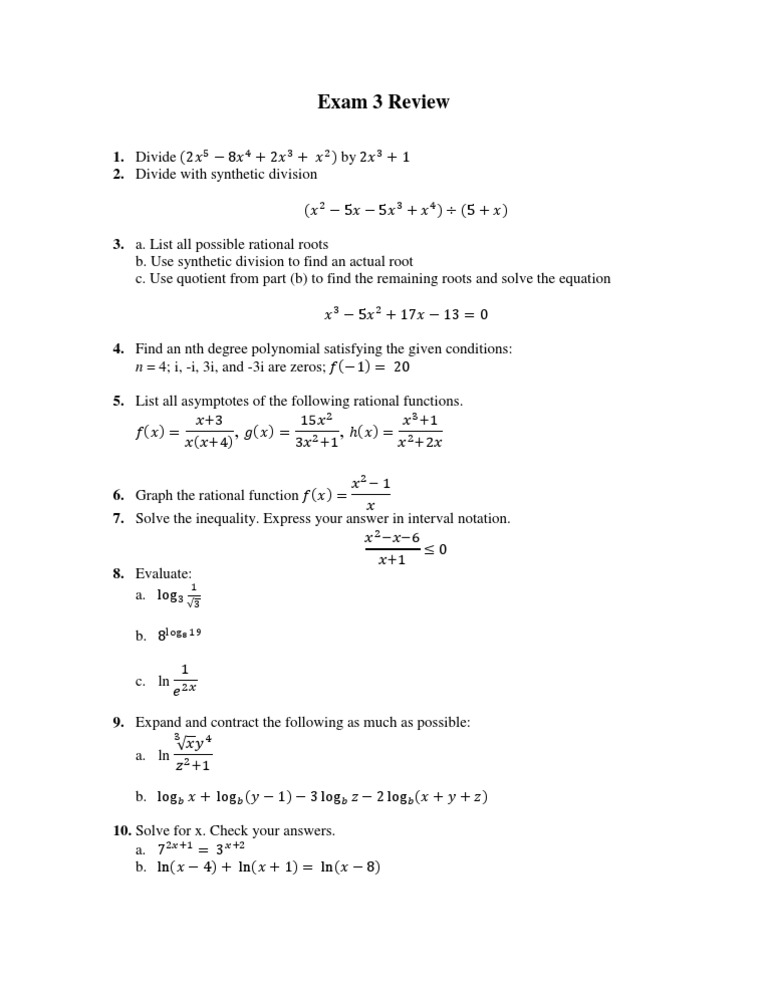 Exam 3 Review | PDF