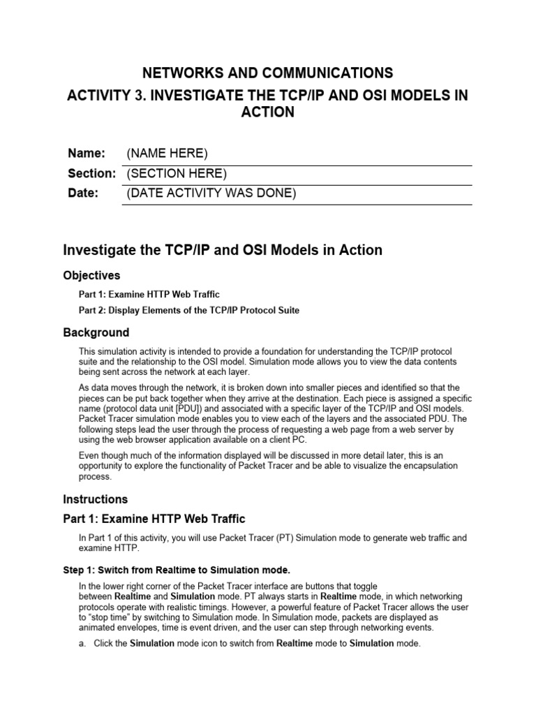 Investigate the tcp ip and osi models in action pdf internet