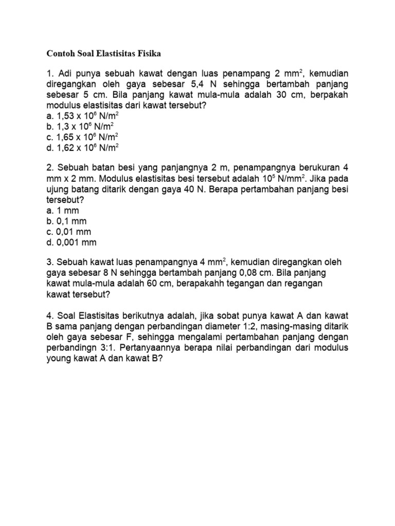 Soal Modulus Elastisitas Fisika | PDF