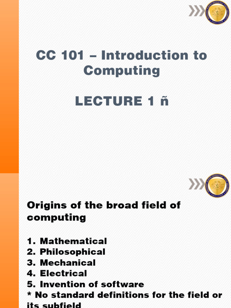 Lecture 1 | PDF | Source Code | Computer Programming