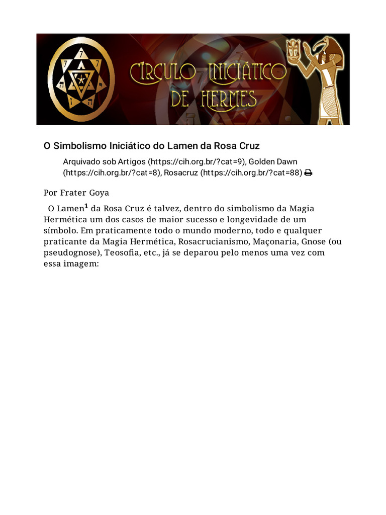 O Simbolismo Iniciático Do Lamen Da Rosa Cruz | PDF | Zodíaco ...