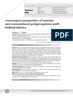 Tribological Properties of Auxetic and Conventional Polypropylene Weft Knitted Fabrics