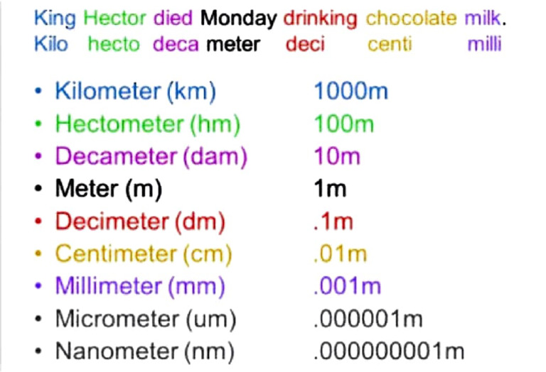 Metric System Mnemonic Guide | PDF