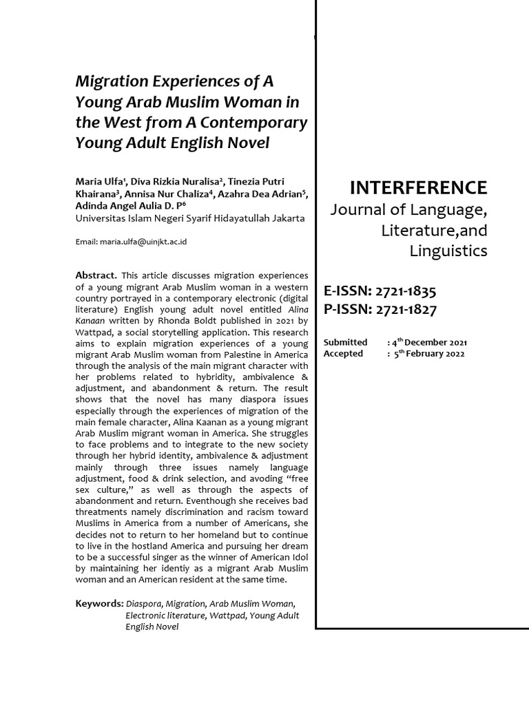Migration of Arab Muslim Women in Literature | PDF | Human Migration ...