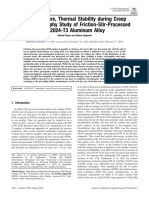 Microstructure, Thermal Stability During Creep and Fractography Study of Friction-Stir-Processed AA2024-T3 Aluminum Alloy