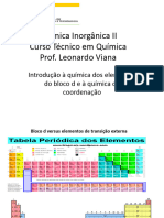 Introdução ao bloco d e à química de coordenação