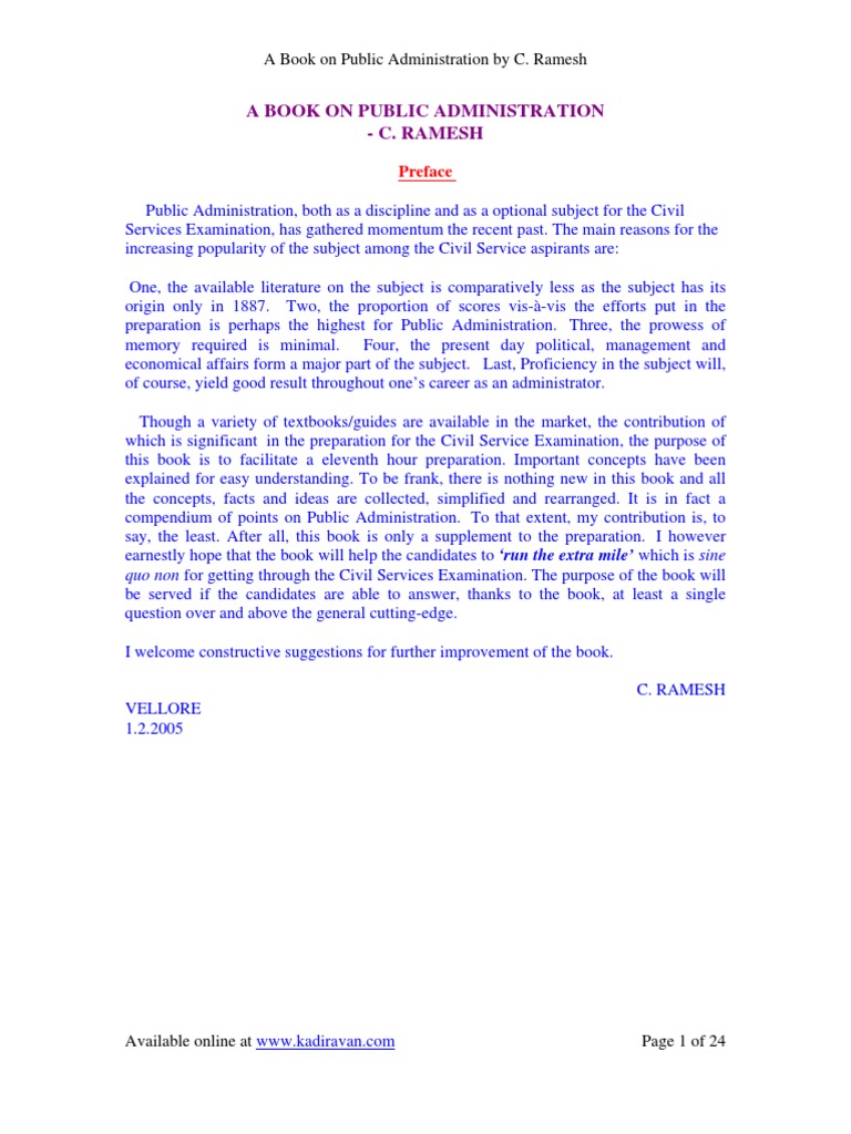 Public Administration Books Pdf Download