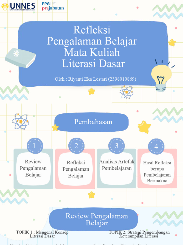 Refleksi Literasi Dasar Kelas 1 SD | PDF | Seni & Disiplin Bahasa ...