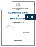 Trabalho de Microbiologia, Turma 12D, Análises Clínicas, Tema Hepatite BGrupo No 2