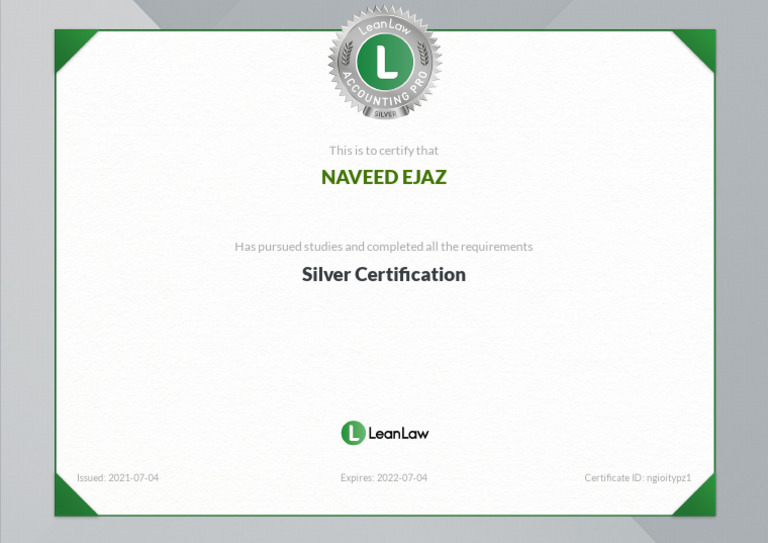 Lean Law Silver - 2021-07-04 | PDF