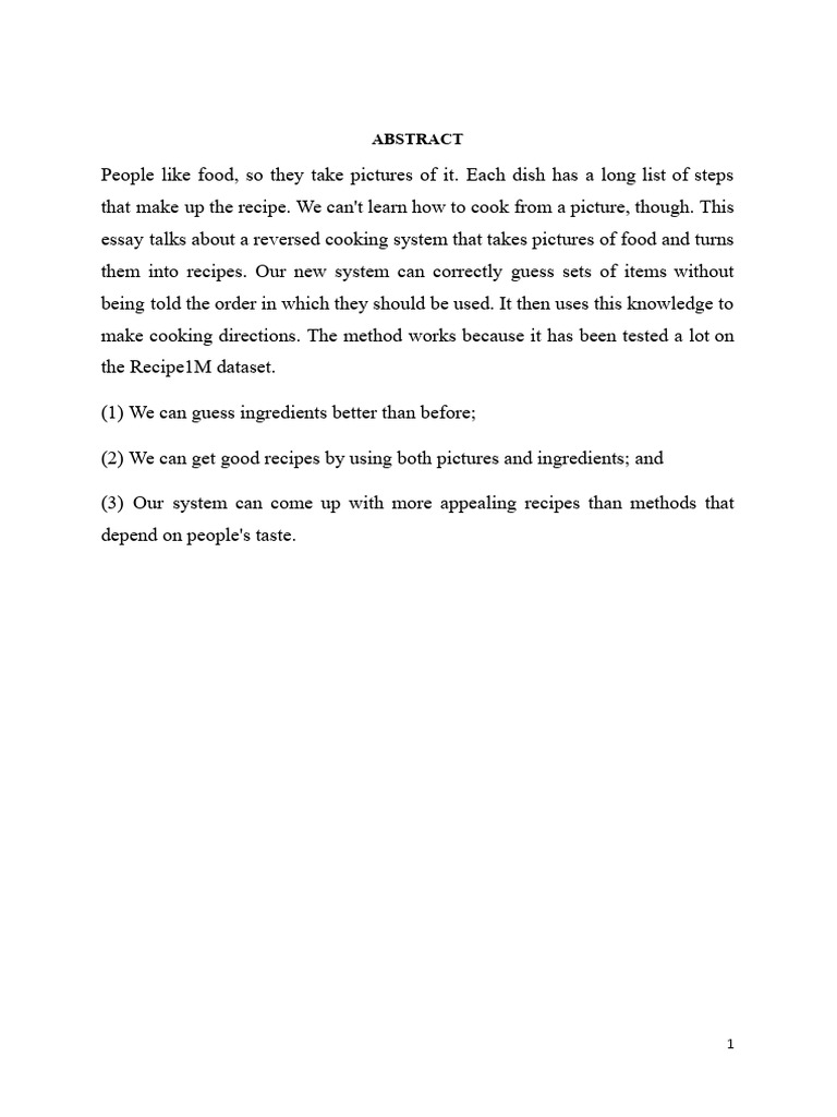 Pixel to plate transforming food images into recipes document 1