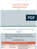 Enhancing Team Performance