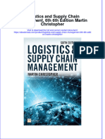 Logistics and Supply Chain Management 6Th 6Th Edition Martin Christopher Download PDF Chapter