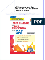 Logical Reasoning And Data Interpretation For The Cat 5Th Edition Nishit K Sinha download pdf chapter