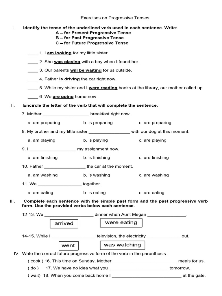 Progressive Tenses | PDF