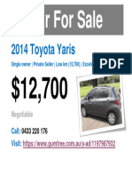 Car For Sale: 2014 Toyota Yaris