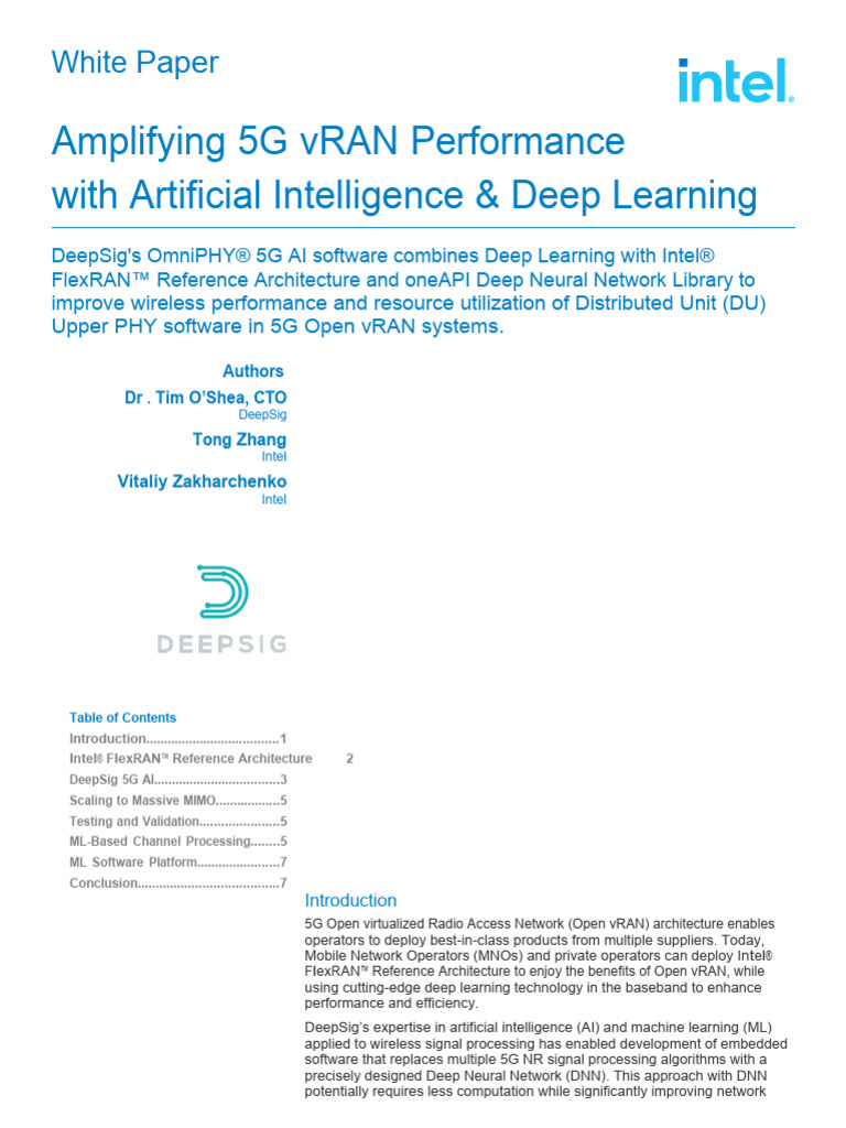 利用人工智能和深度学习增强5G虚拟无线接入网络性能 | PDF | Deep Learning | Artificial Intelligence