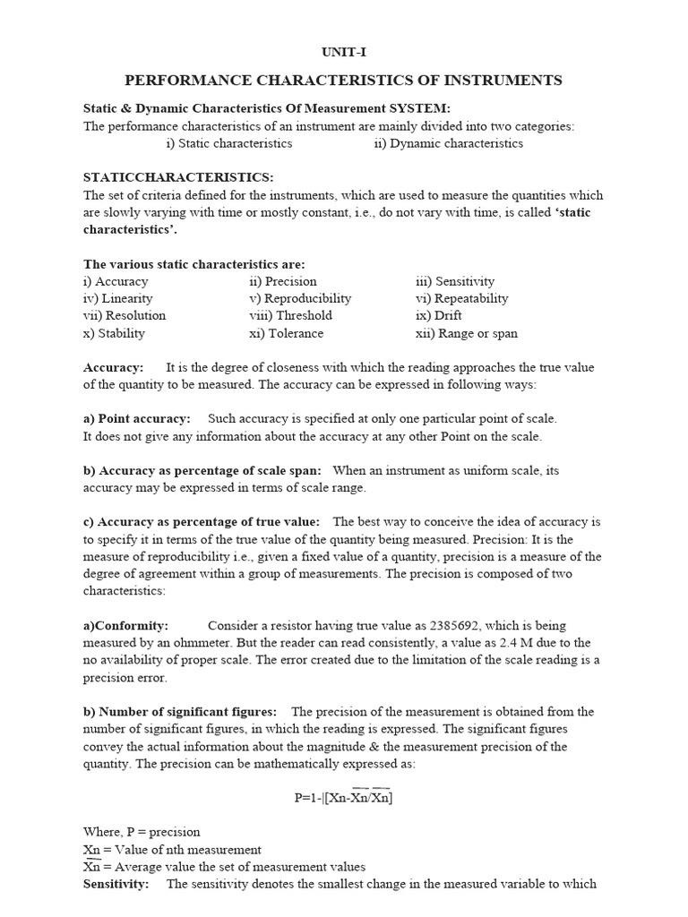 Instrument Performance Characteristics | PDF | Electronic Oscillator ...