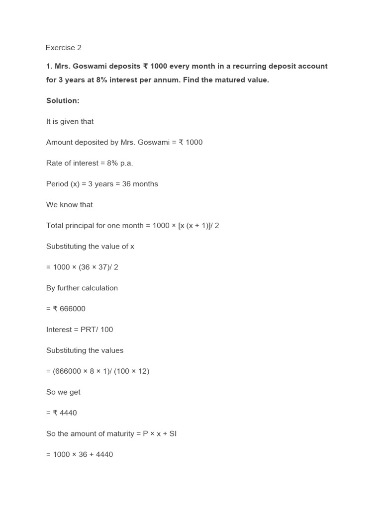 Maths Chap 2 Banking | PDF | Interest | Interest Rates