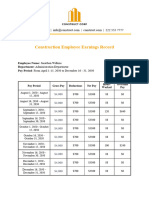 Construction Employee Earnings Record