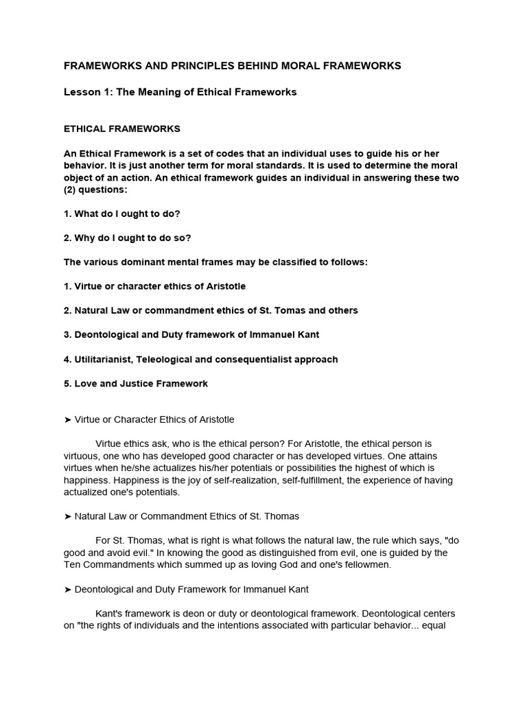 Understanding Virtue Ethics Frameworks | PDF | Virtue | Virtue Ethics
