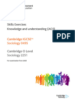Skills Exercises - Knowledge and Understanding (AO1)
