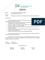 Internal Memo Pelaksanaan Schedule Maintenance