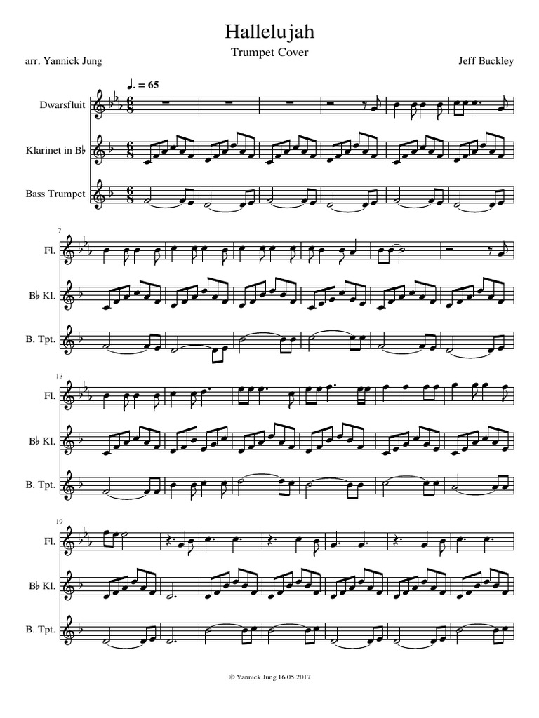 Hallelujah - Trumpet Trio-Partituur en Partijen | PDF