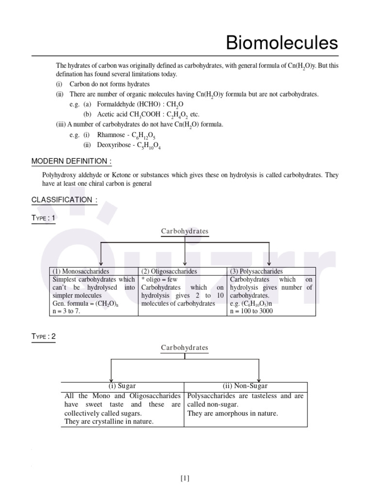 Understanding Biomolecules: Carbohydrates and Proteins | PDF ...