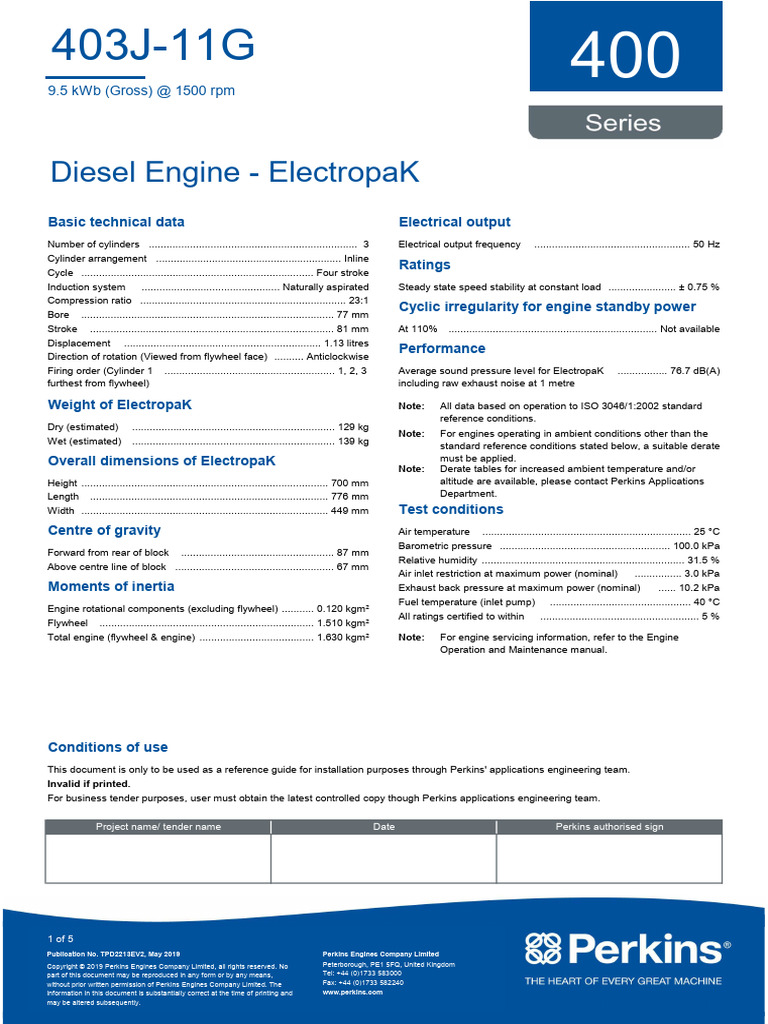 TPD2213 - E2 - 403J-11G - Technical Data | PDF | Vehicle Parts | Engine ...