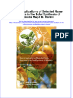 Recent Applications Of Selected Name Reactions In The Total Synthesis Of Alkaloids Majid M Heravi full download chapter