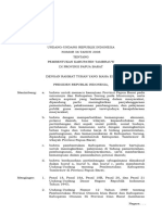 UU No.56 Tahun 2008 Tentang Pembentukan Kabupaten Tambrauw Di Provinsi Papua Barat