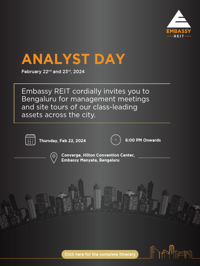 Embassy REIT Analyst Day in Bengaluru | PDF