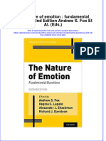 The Nature of Emotion Fundamental Questions 2Nd Edition Andrew S Fox Et Al Eds Ebook Full Chapter