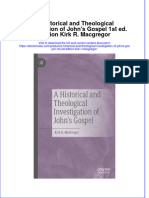 A Historical And Theological Investigation Of Johns Gospel 1St Ed Edition Kirk R Macgregor full chapter