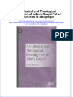 A Historical and Theological Investigation of Johns Gospel 1St Ed Edition Kirk R Macgregor Full Chapter