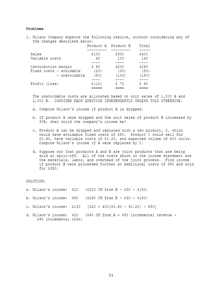 Analyzing Product Profitability and Decisions | PDF | Cost | Profit ...