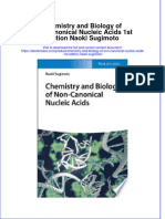 Chemistry and Biology of Non Canonical Nucleic Acids 1St Edition Naoki Sugimoto Full Chapter