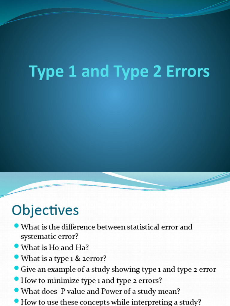 Type 1 and Type 2 Errors | PDF | Type I And Type Ii Errors | Statistics