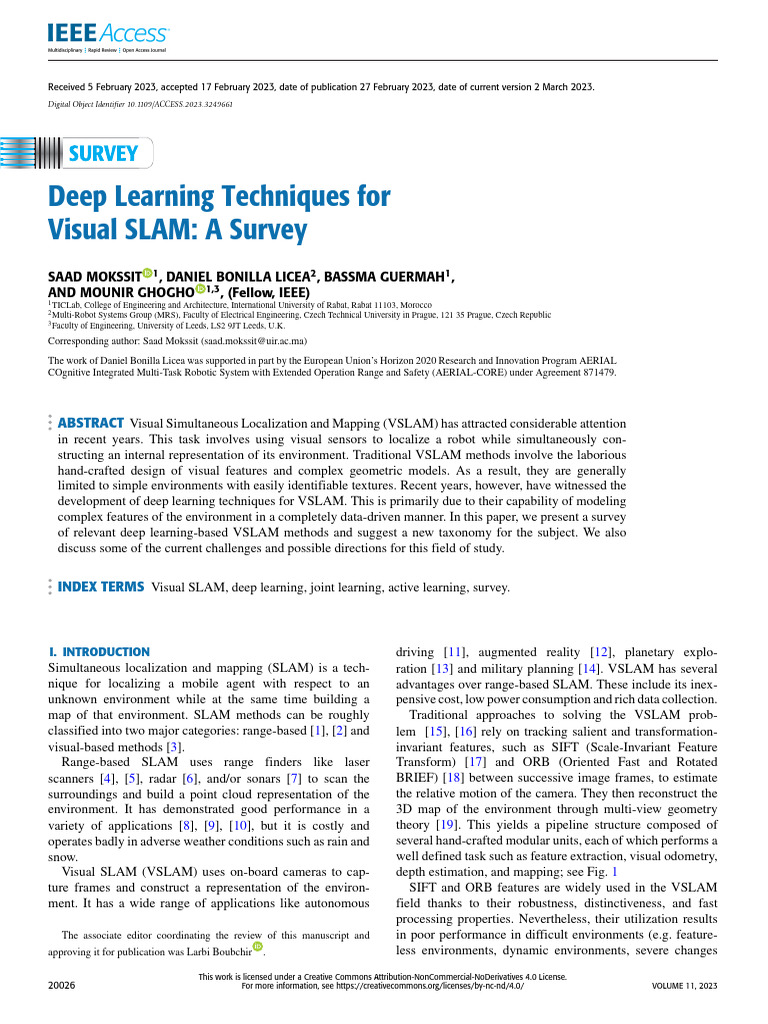 Deep Learning Techniques For Visual SLAM A Survey | PDF | Deep Learning ...