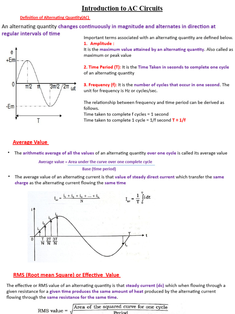 AC Circuits: Key Concepts Explained | PDF | Ac Power | Root Mean Square